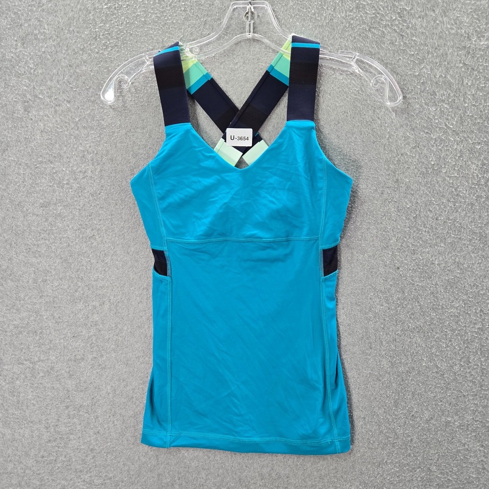 Lululemon Women Activewear Top 4 Blue Push Your Limits Tank Workout